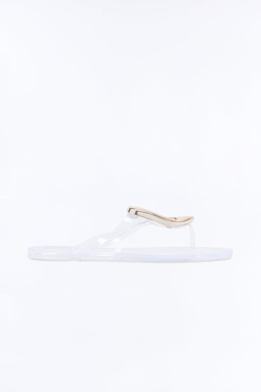Zani Jelly Hardware Flip Flops - Clear