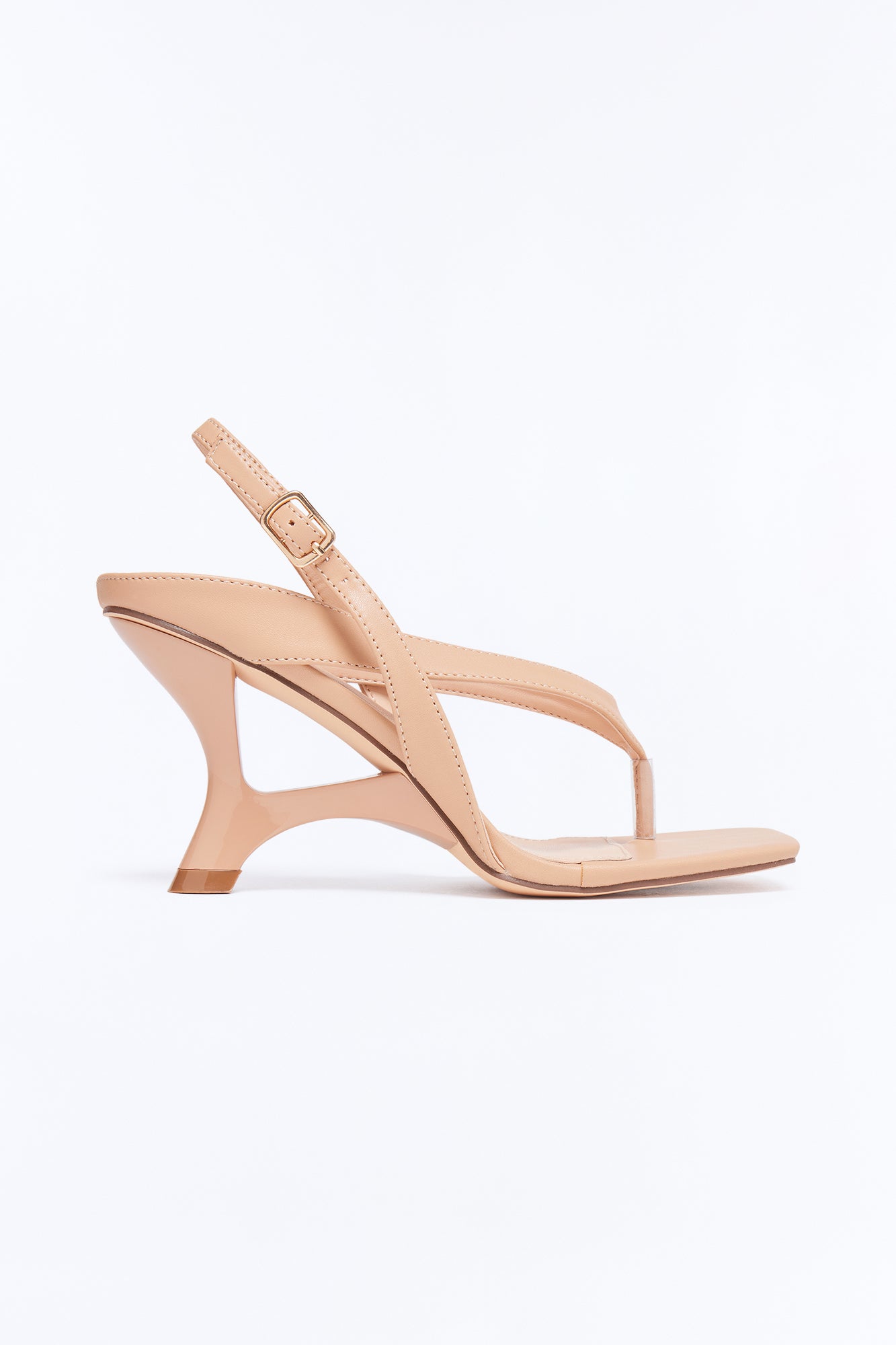Zoya Thong Slingback Novelty Wedges - Camel