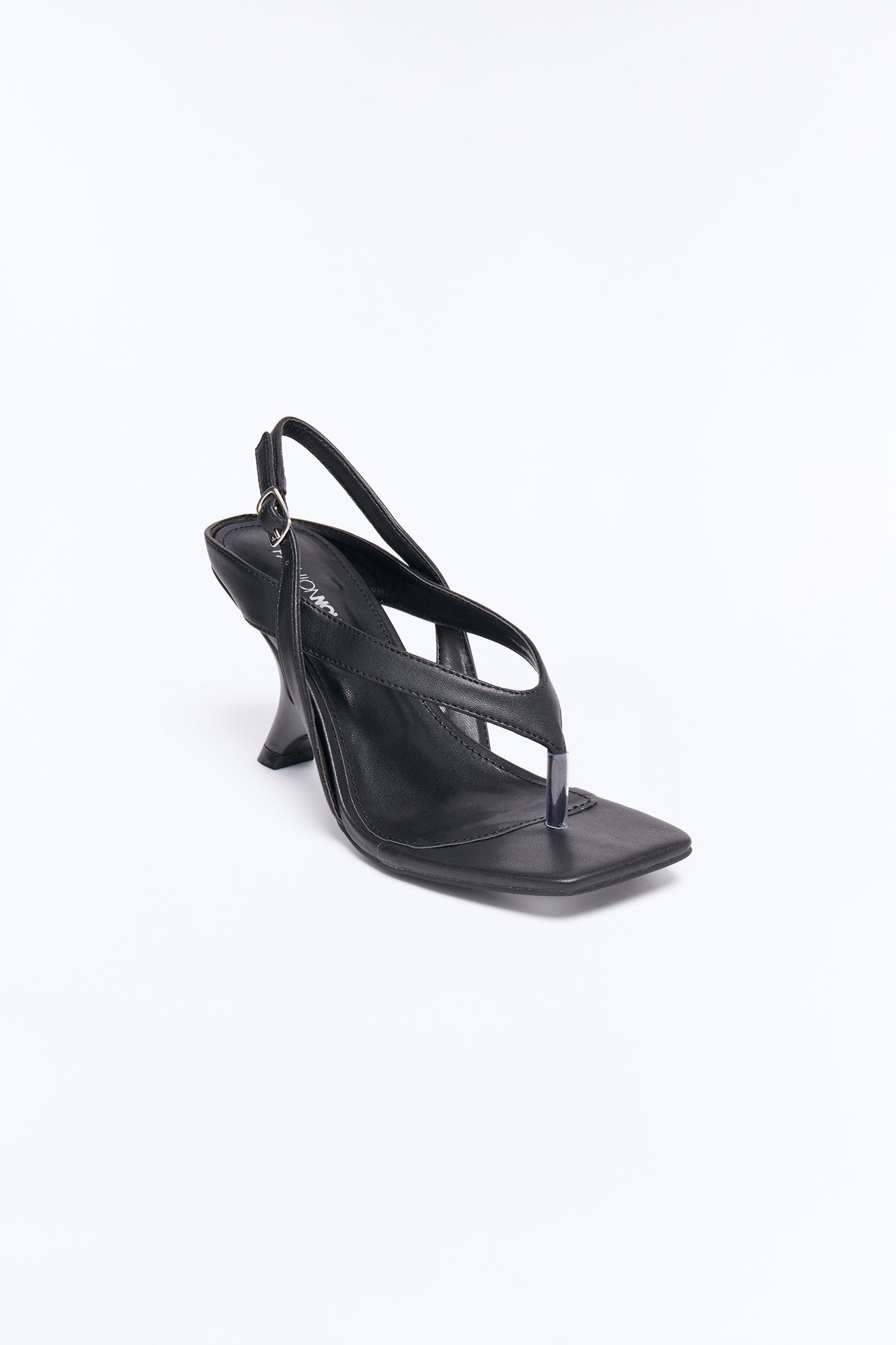 Zoya Thong Slingback Novelty Wedges - Black