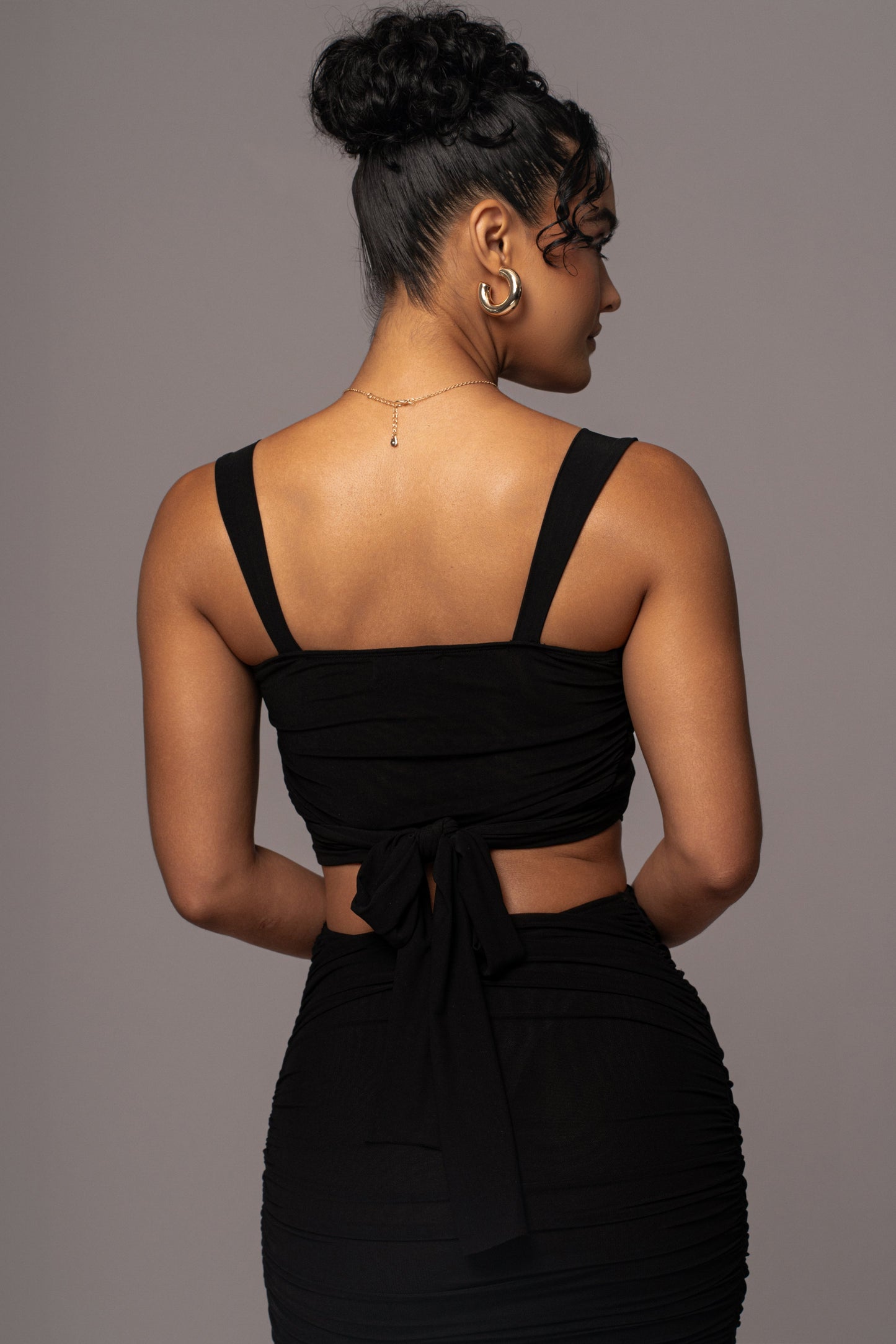 Black Extend Your Stay Skirt Set
